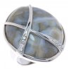 Женское серебряное родированное кольцо 925* с яшмой и белым цирконием, арт. 15 6504С 