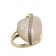 Каблучка жіноча срібна 925* позолота цирконій місячний камінь Арт55 2523