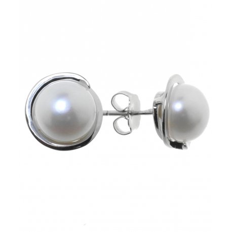 Сережки жіночі срібні 925* родій культивовані перли Арт11 6 0909