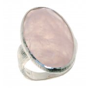 Каблучка жіноча срібна 925* родій рожевий кварц Арт 15 6038